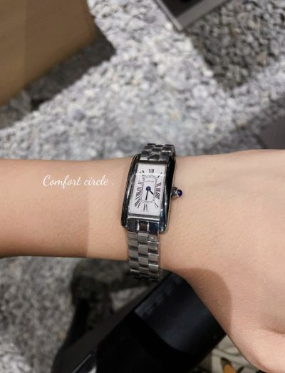 Cartier Imported Quartz Movement 316L Steel Stainless Steel Case19*35MM White Watch